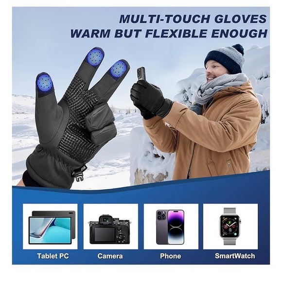 Sukeen Winter Warm Gloves Men Women Windproof Anti-Slip Touchscreen. BLACK,NEW - Picture 6 of 12